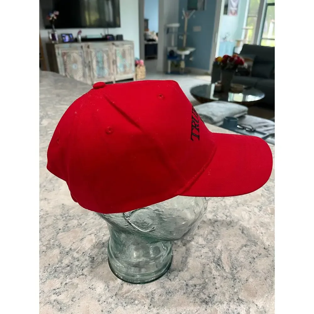True Religion Snap Back Red & Black Logo Baseball Cap Hat